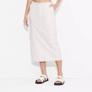 Cargo Maxi Skirt Elegant Wear Office Wear Career Minimalist Wild Fable